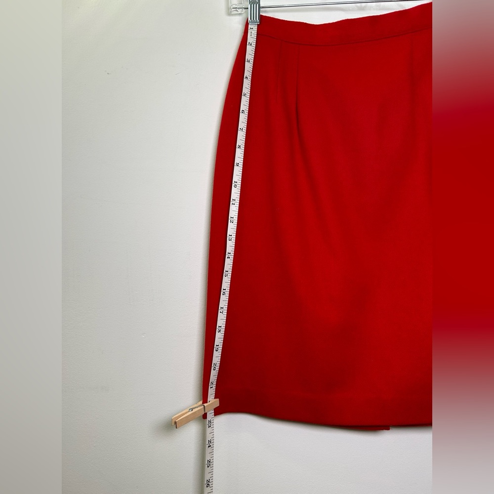 Vintage Briggs Red 100% Wool Pencil Skirt - Picture 7 of 7